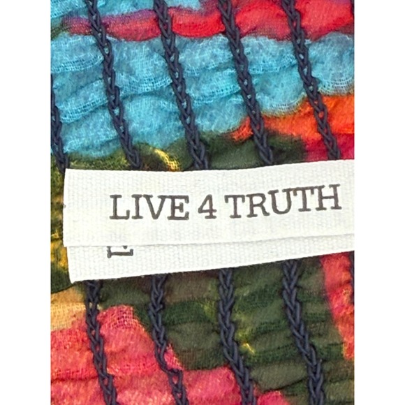 Live 4 Truth Womens Tropical High Low Tunic Top Sheer Boho Multicolor Sz XL - Picture 7 of 10